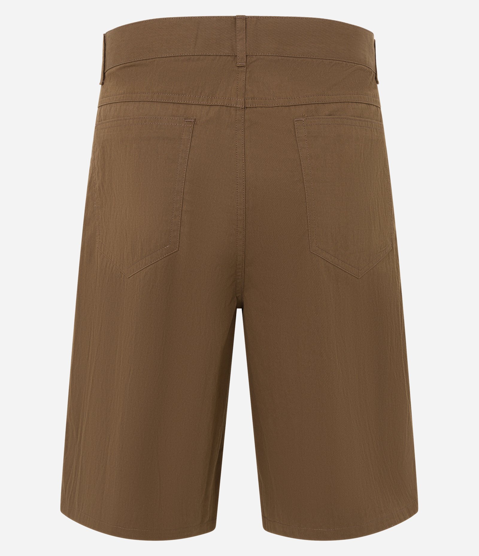 Bermuda Ampla em Sarja e Cós com Passantes Marrom 7