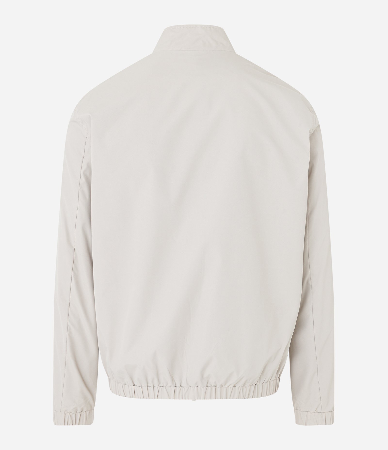 Jaqueta Bomber em Microfibra com Gola Alta Bege 2