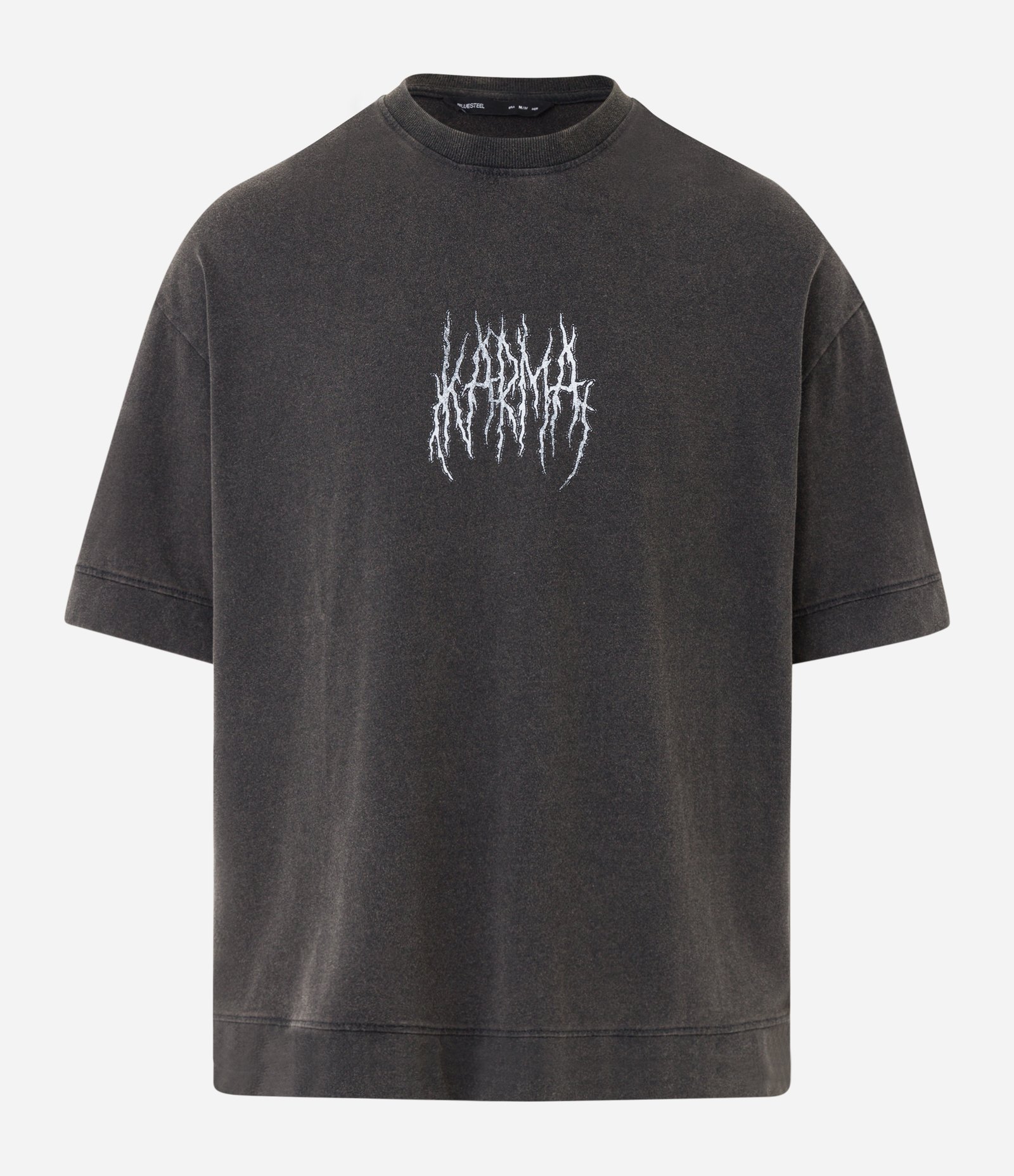 Camiseta Overboxy em Malhão Estonado com Estampa Lettering Preto 5