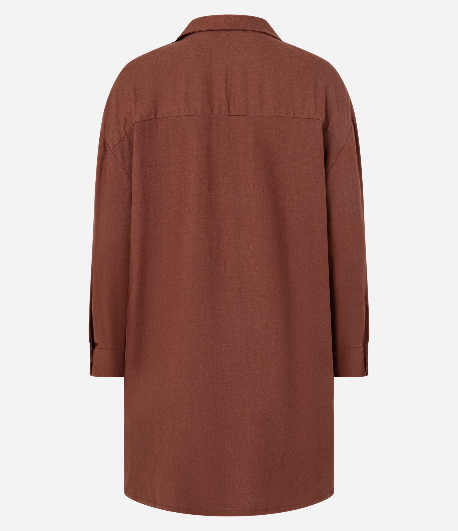 Saída de Praia Camisa em Viscolinho Marrom 4