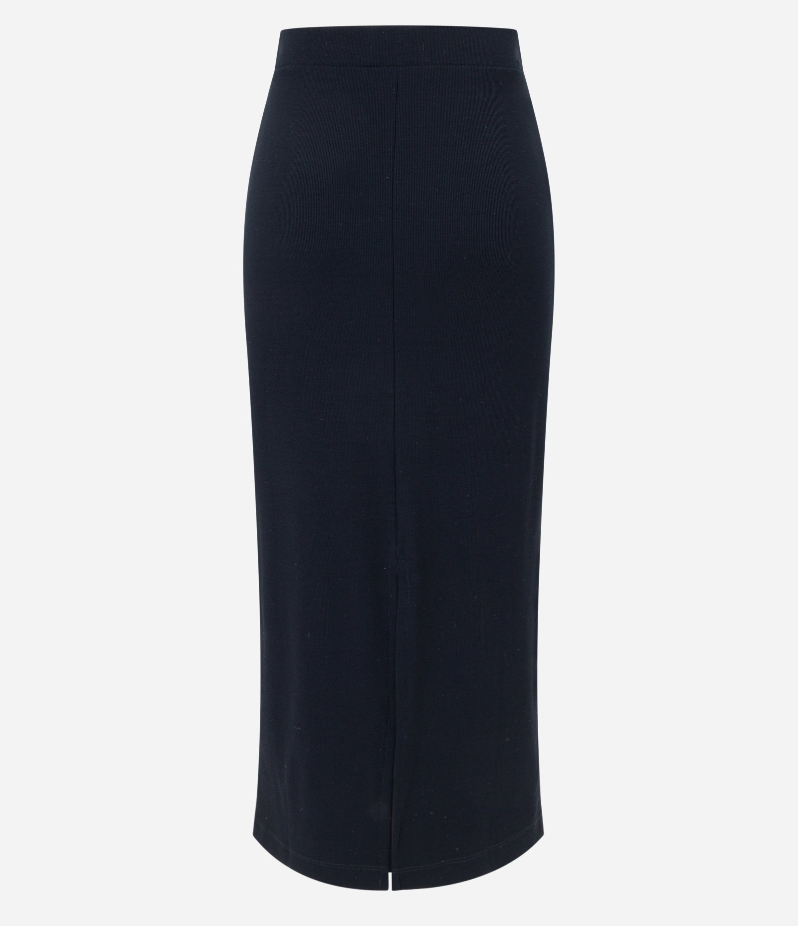 Saia Midi em Ribana com Cós Elástico e Textura Canelada Preto 9