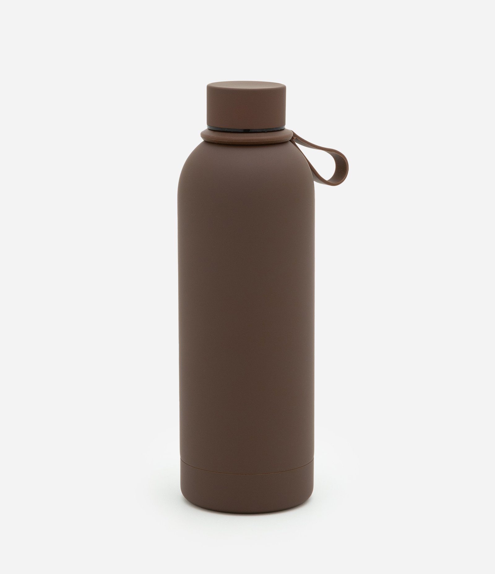 Garrafa Térmica em Metal com Textura Emborrachada 500ml Marrom 1