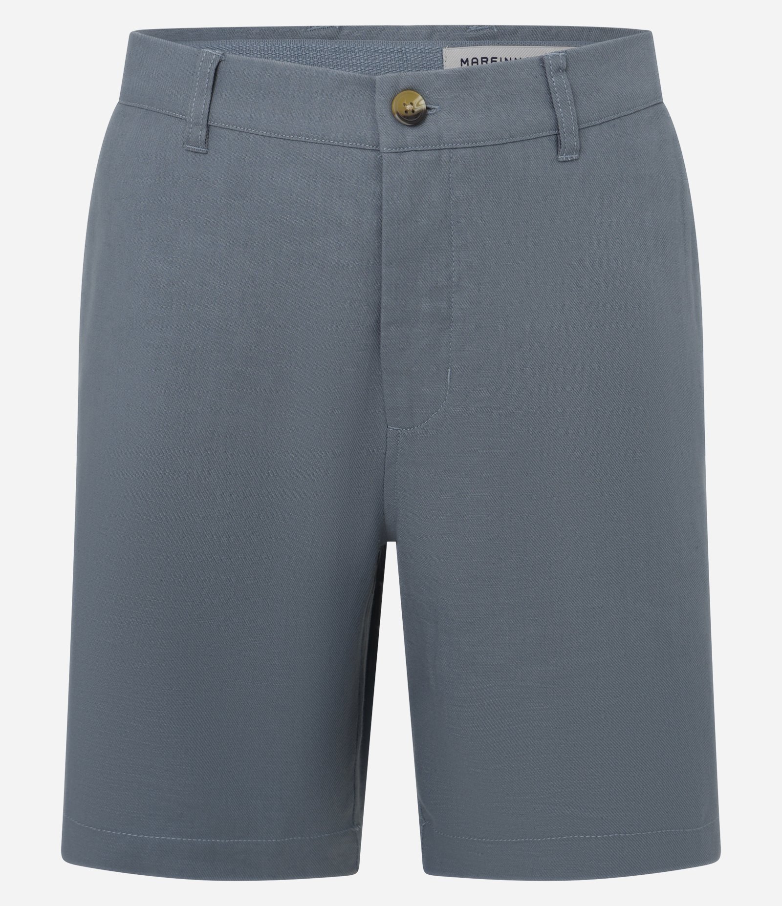 Bermuda Reta em Algodão e Linho com Textura Azul 5