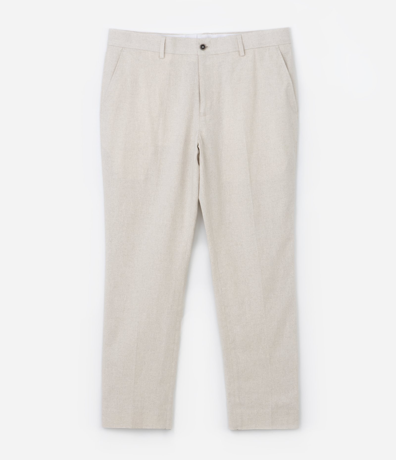 Calça em Viscolinho com Cós com Passante Bege 5