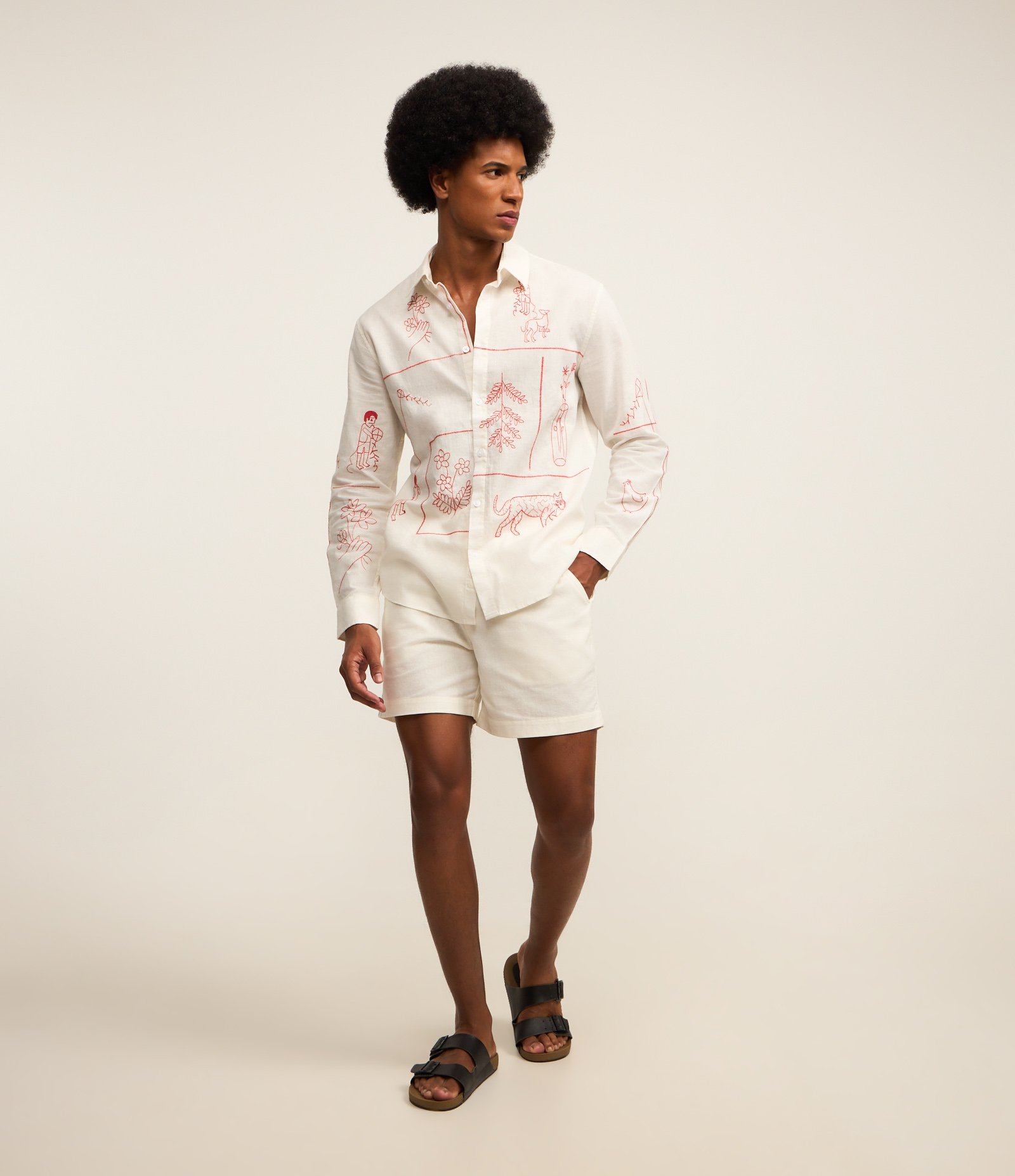 Bermuda em Algodão com Linho e Cós Elástico 1