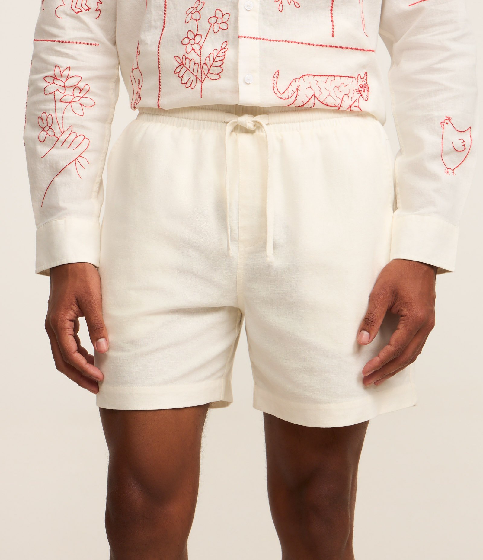 Bermuda em Algodão com Linho e Cós Elástico 2