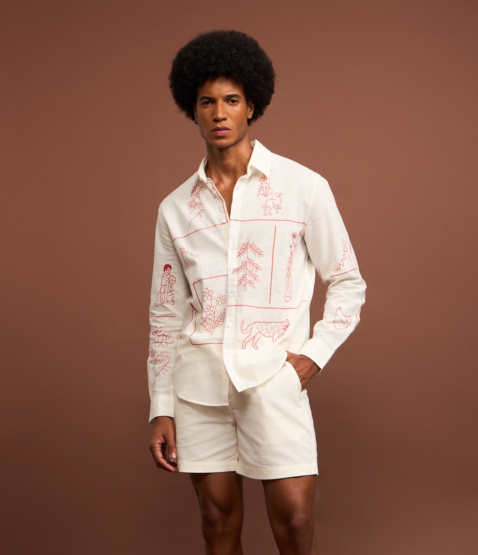 Bermuda em Algodão com Linho e Cós Elástico 3