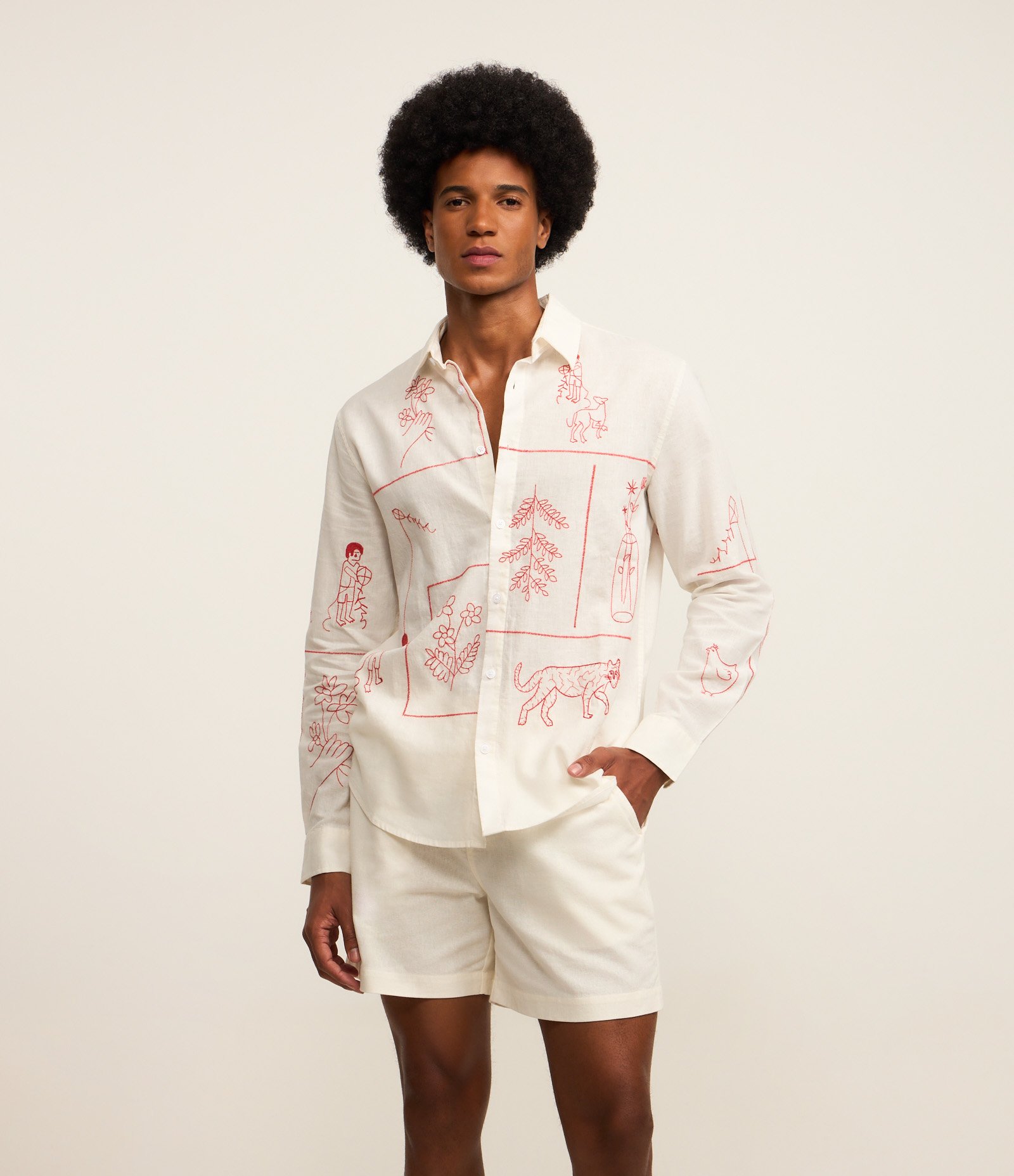 Bermuda em Algodão com Linho e Cós Elástico 5