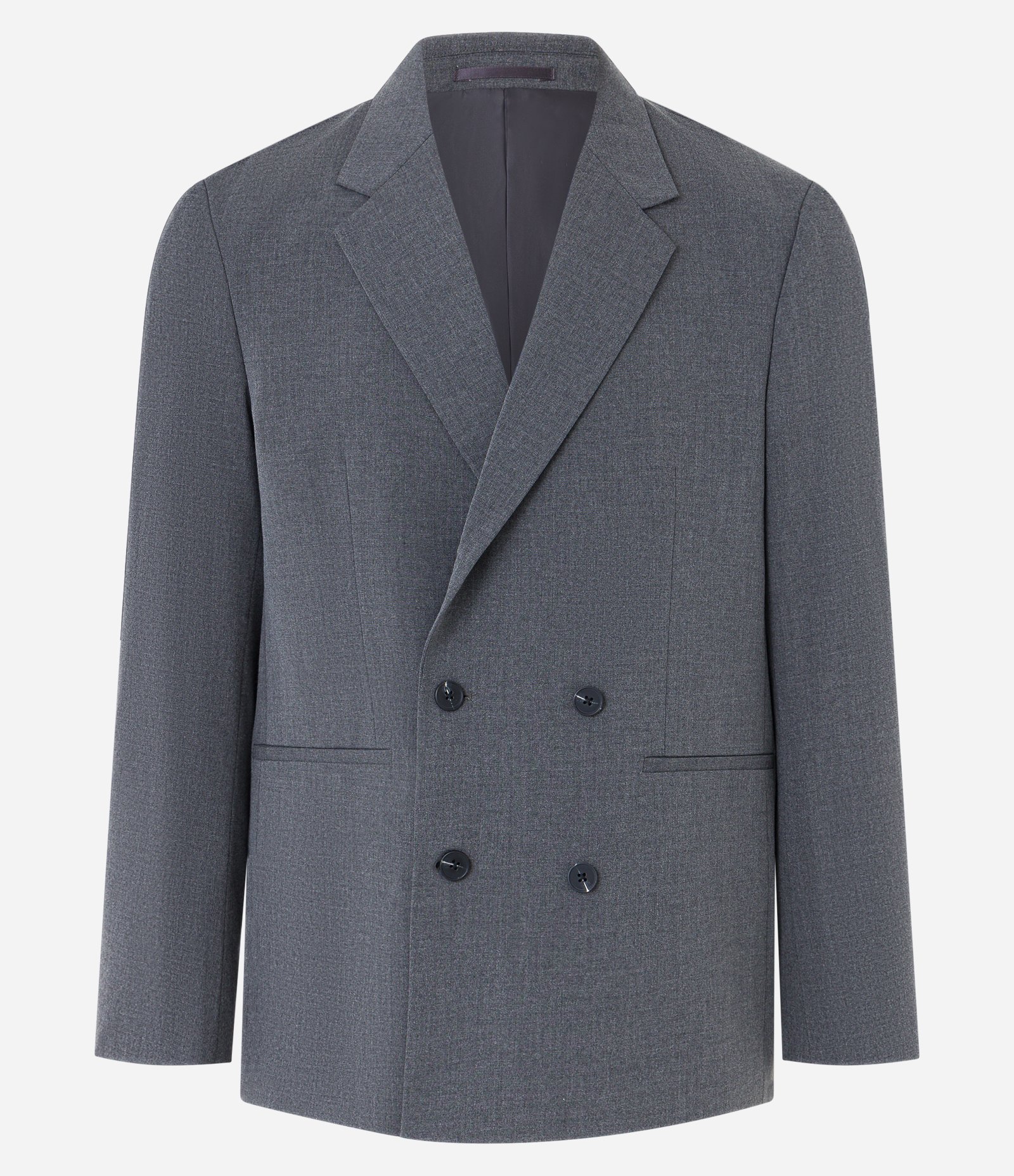 Blazer Boxy Alfaiataria com Abotoamento Duplo Cinza 7
