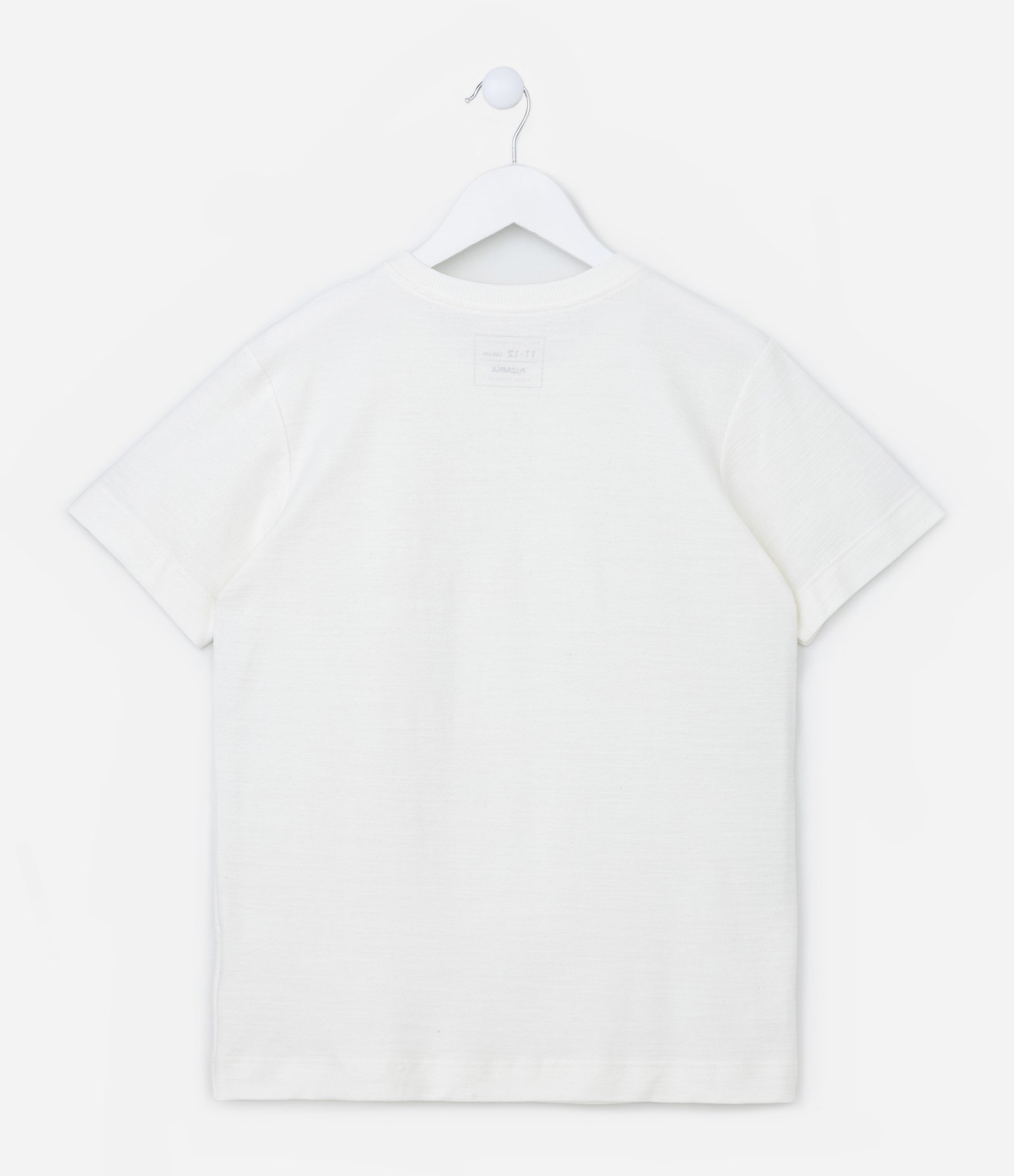 Camiseta Comfort Infantil Texturizada em Malha Flamê - Tam 5 a 14 anos Branco 2