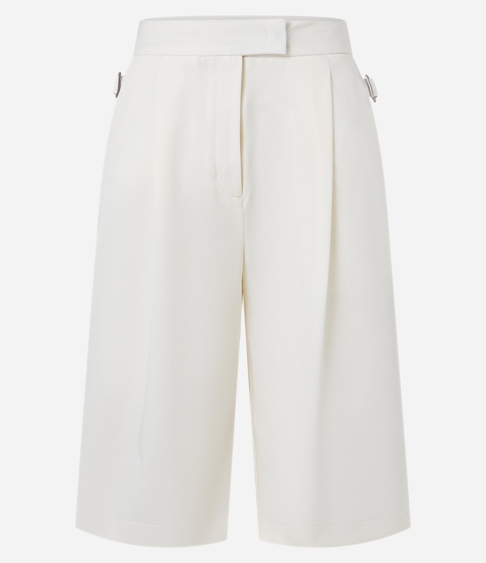 Bermuda Alongada com Modelagem Alfaiatada e Pregas Branco Neve 5