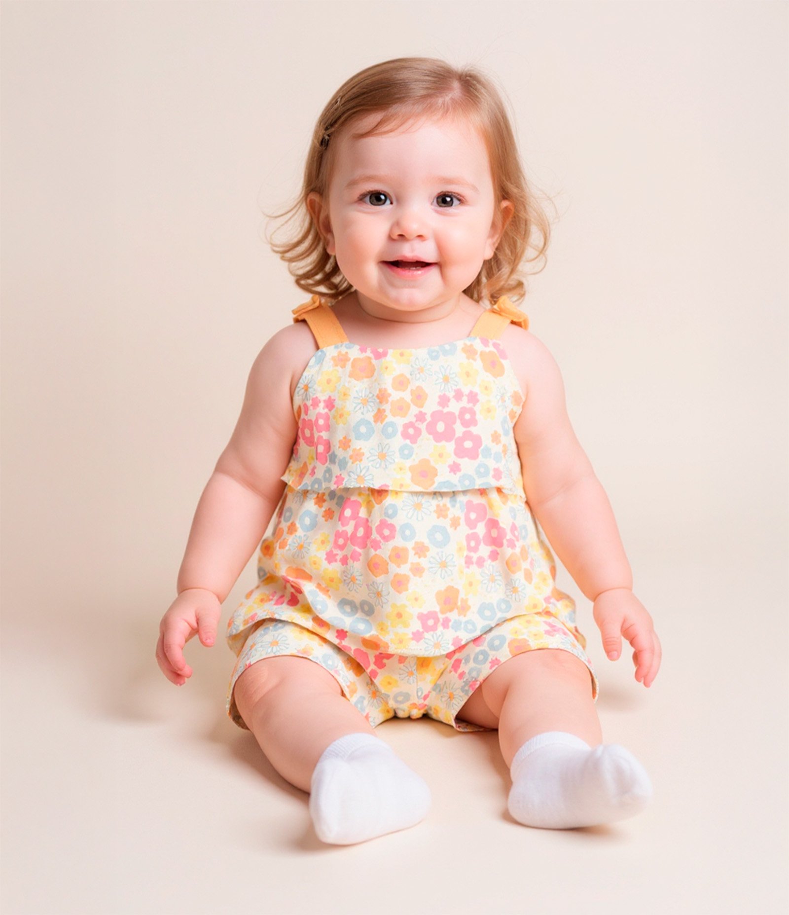 Conjunto Infantil com Estampa Floral - Tam 0 a 18 meses Multicores 1