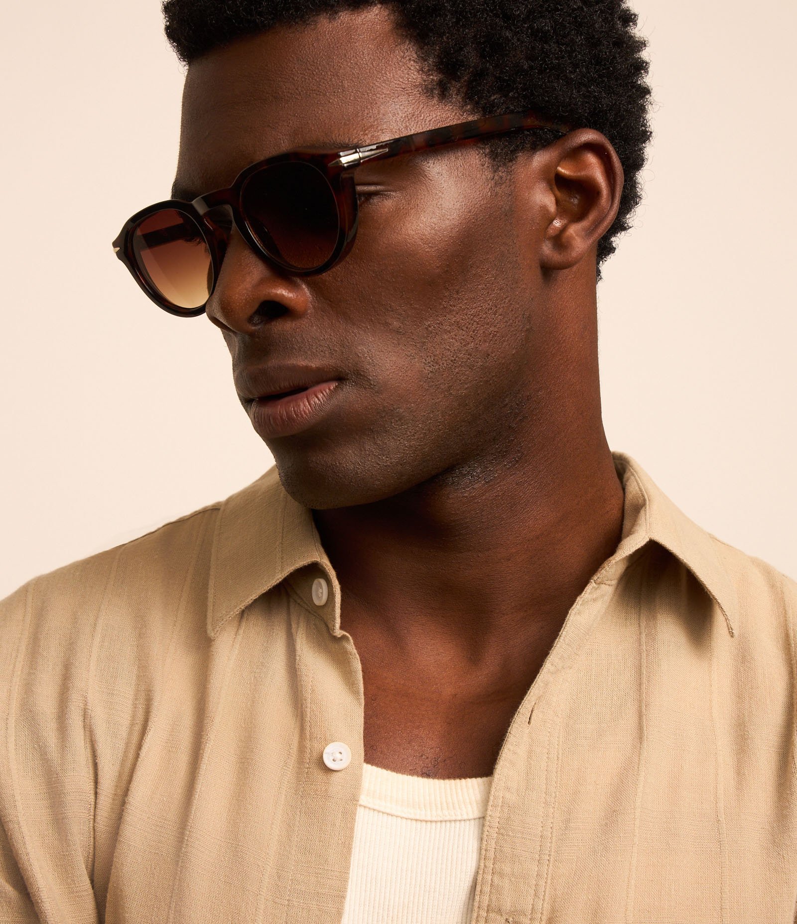 Camisa Regular em Linho com Textura Grid e Manga Longa 4