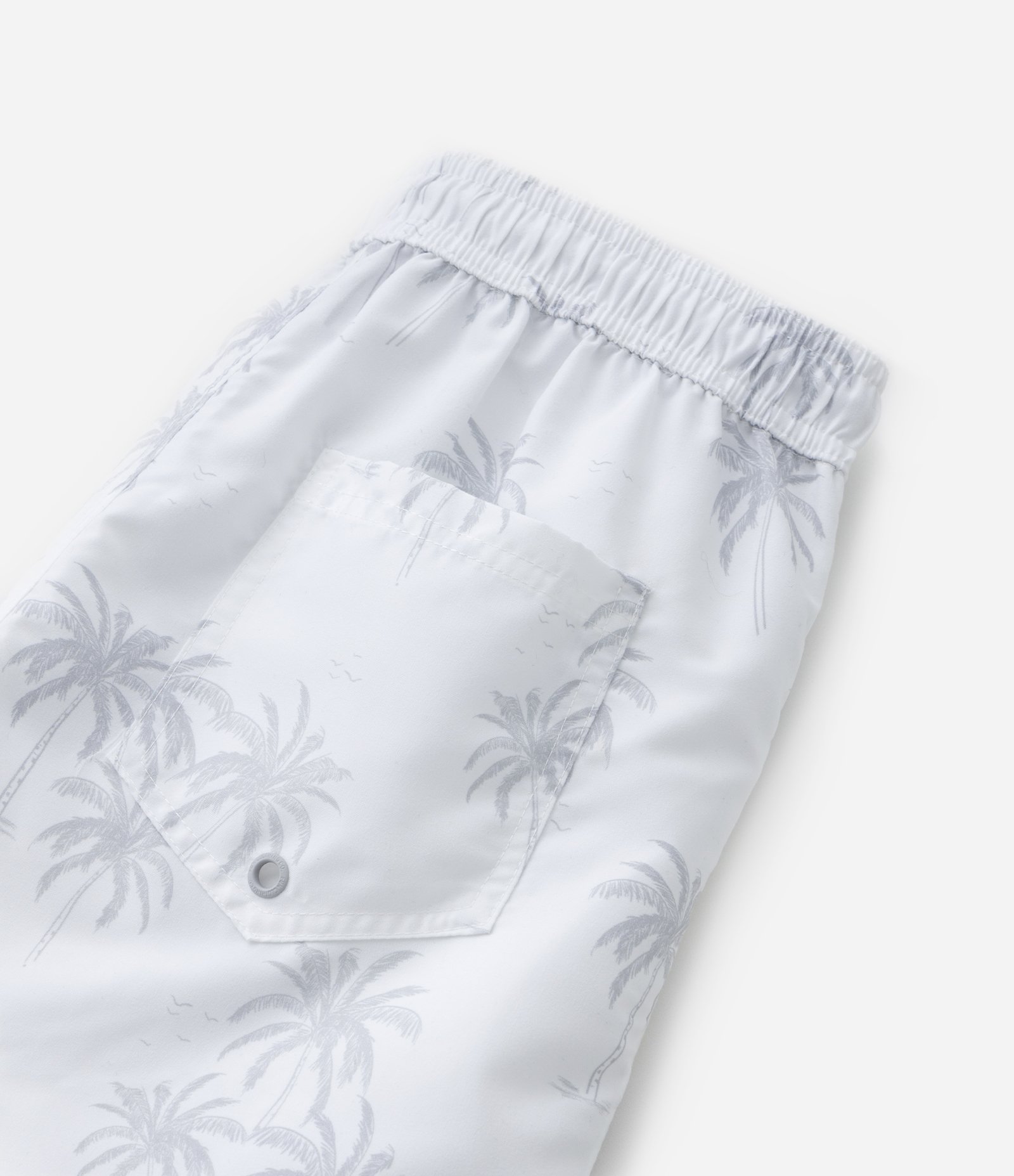 Bermuda Infantil em Microfibra com Estampa Coqueiros - Tam 5 a 14 Anos Branco 5