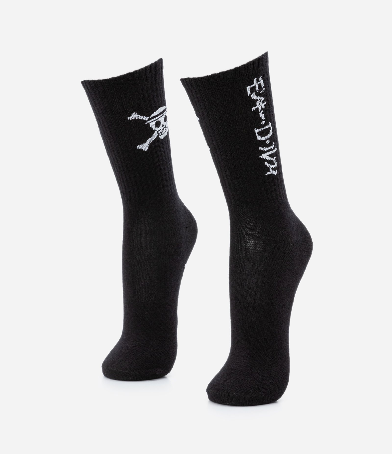 Meia Cano Longo com Estampa One Piece Skull Preto 1