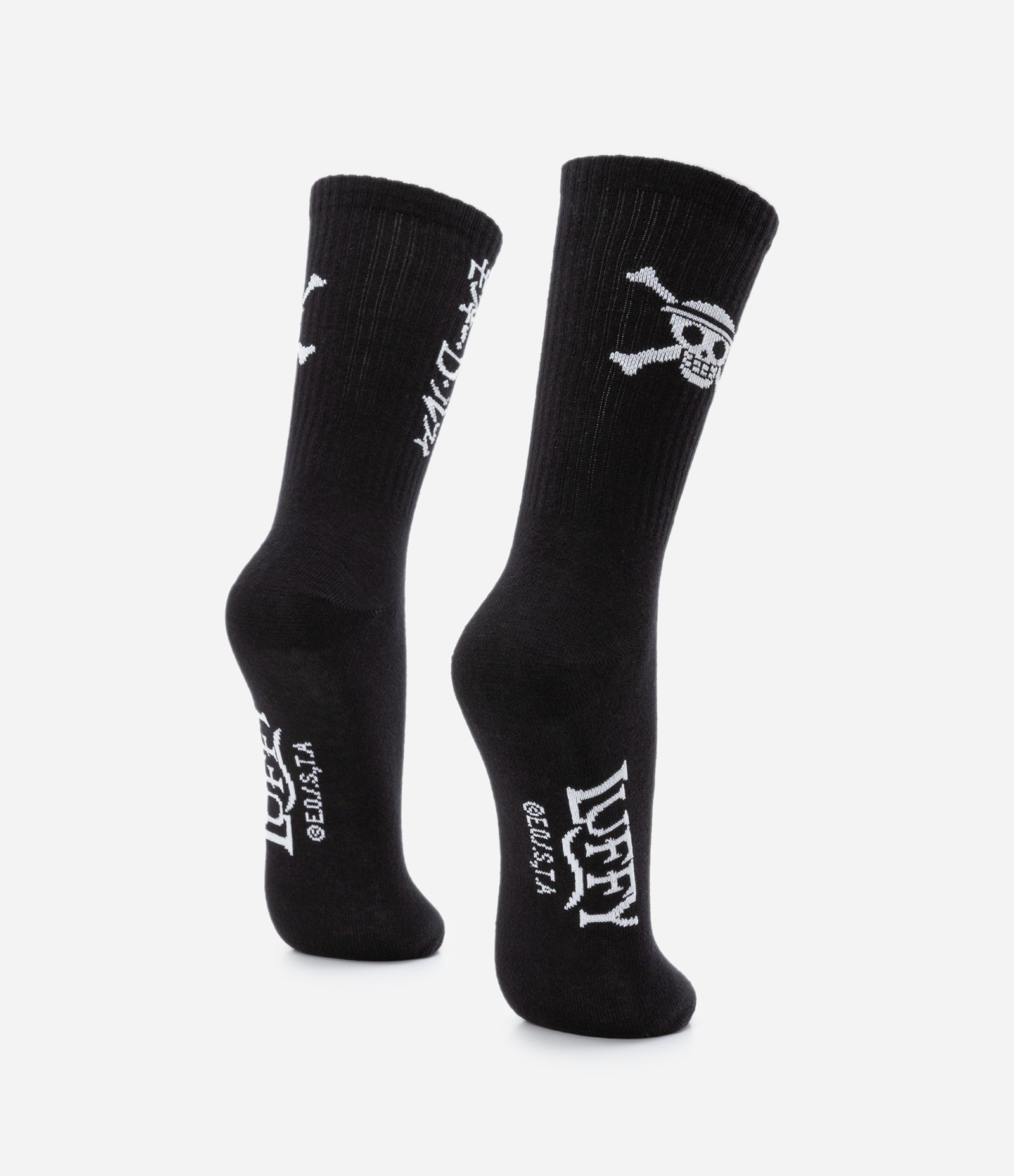 Meia Cano Longo com Estampa One Piece Skull Preto 3