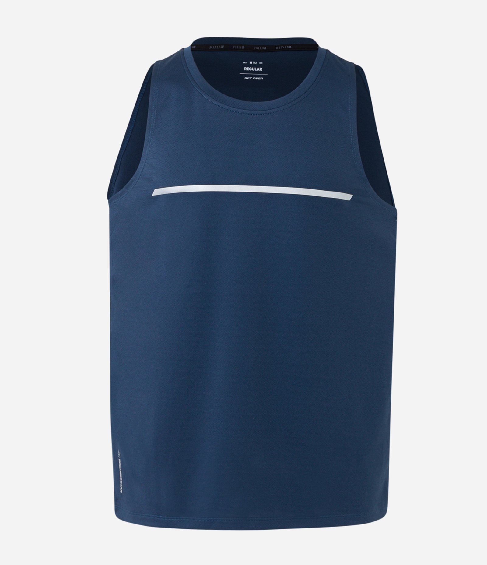 Regata Regular Esportiva em Tecnologia Dry com Detalhe Refletivo Azul 5