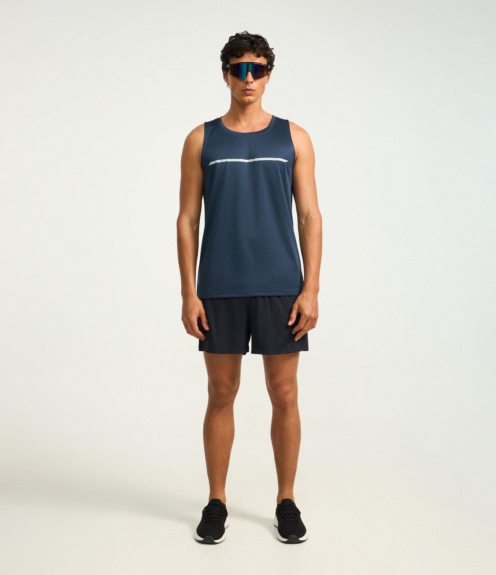 Regata Regular Esportiva em Tecnologia Dry com Detalhe Refletivo Azul 2