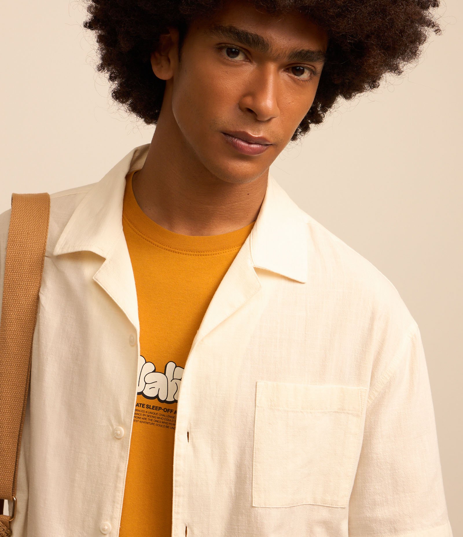 Camisa Relaxed em Tricoline com Textura Bowling Branco 3