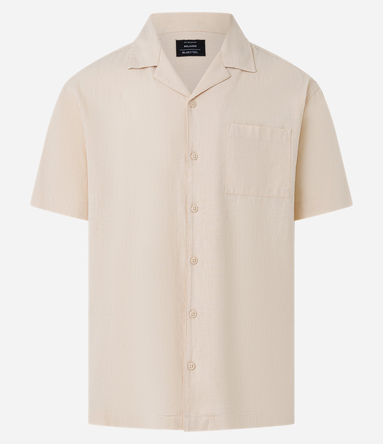 Camisa Relaxed em Tricoline com Textura Bowling Bege 4