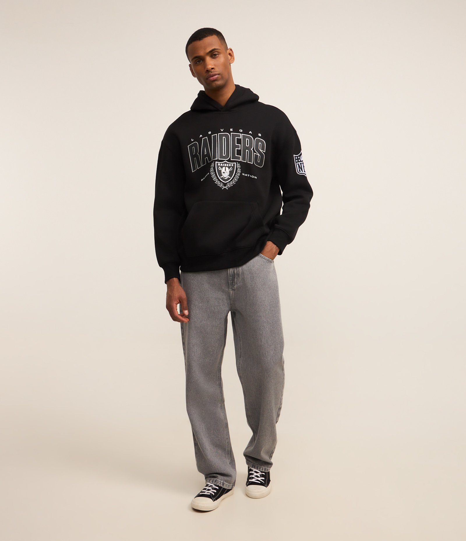 Calça Baggy em Jeans Vintage Cinza 1