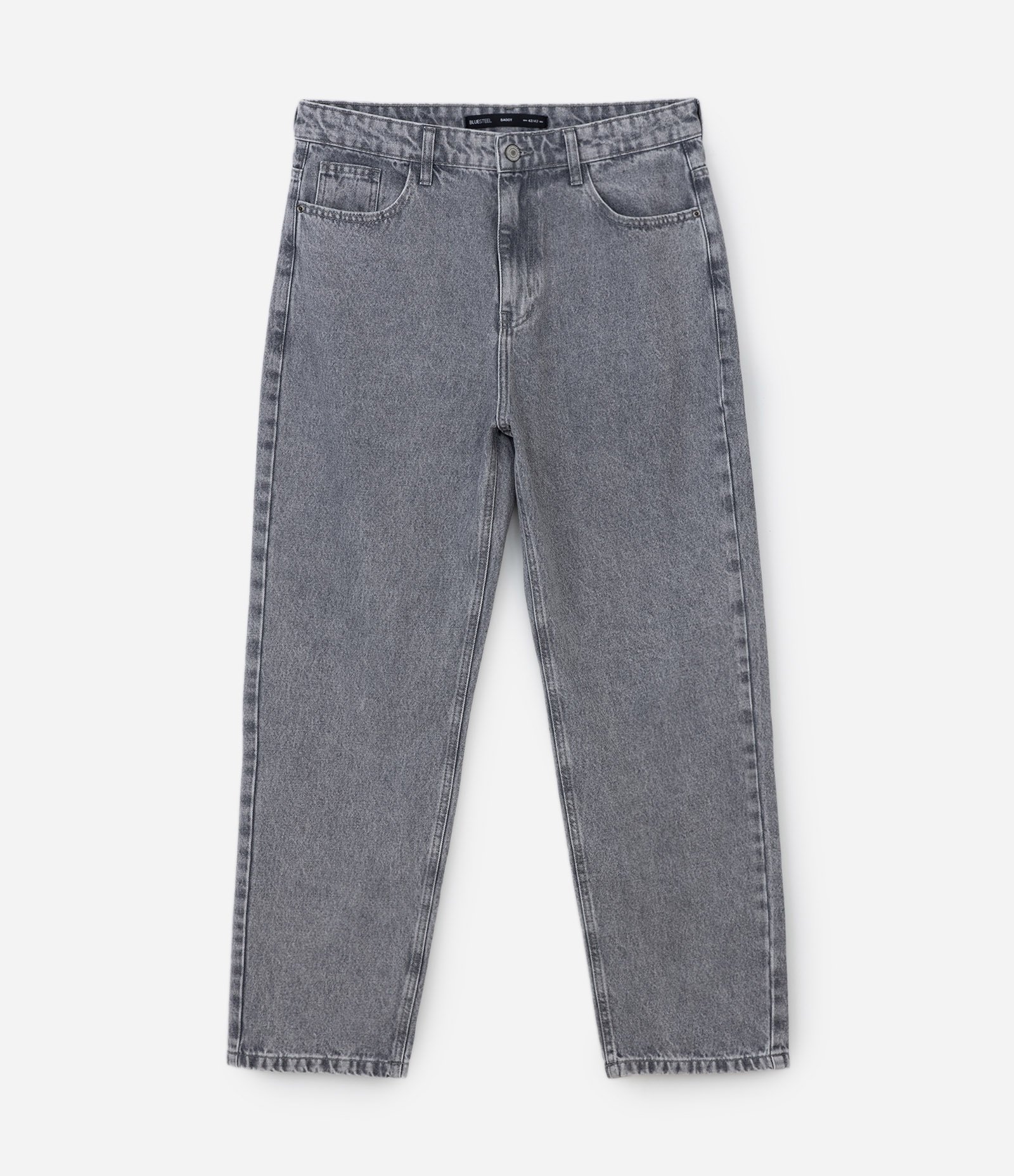 Calça Baggy em Jeans Vintage Cinza 5