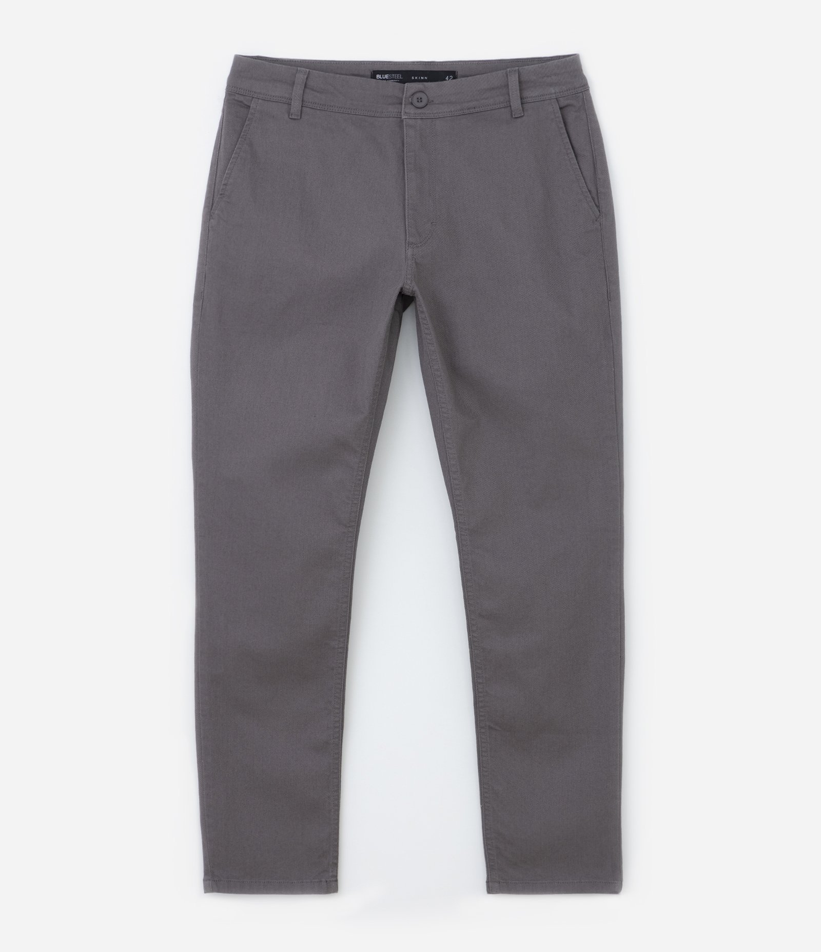 Calça Masculina Skinny em Sarja com Elastano Cinza 5