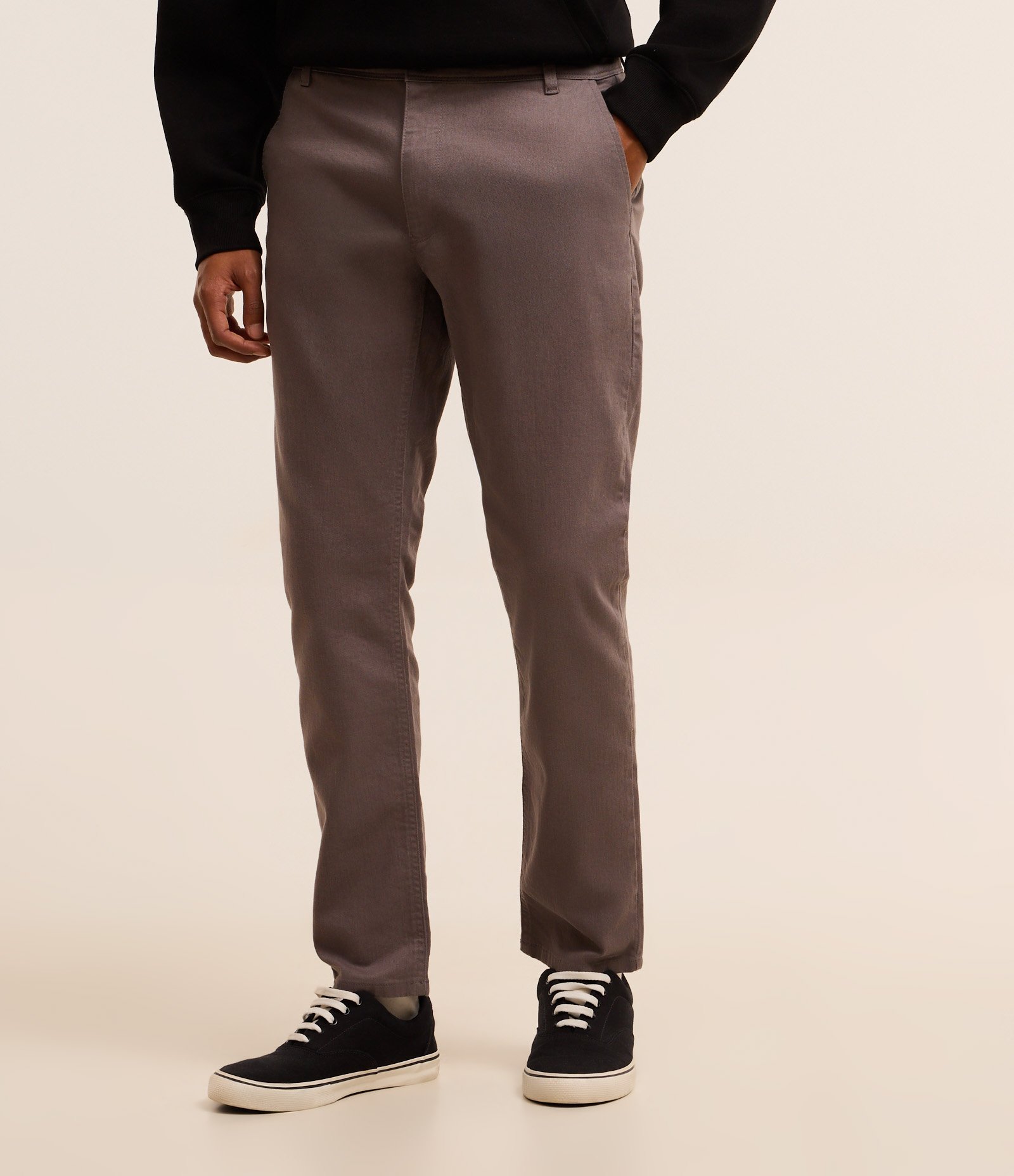 Calça Masculina Skinny em Sarja com Elastano Cinza 2