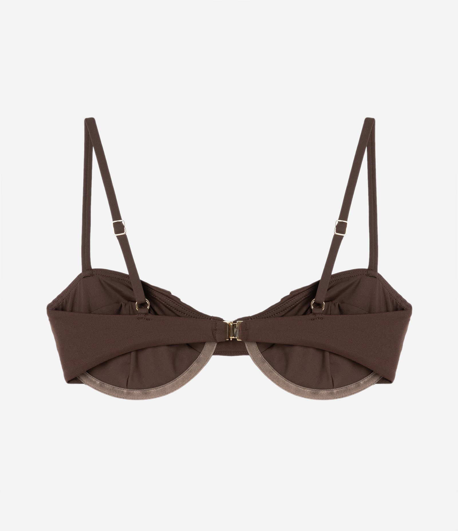 Biquíni Top Meia Taça em Microfibra com Aro e Alças Finas Marrom 6
