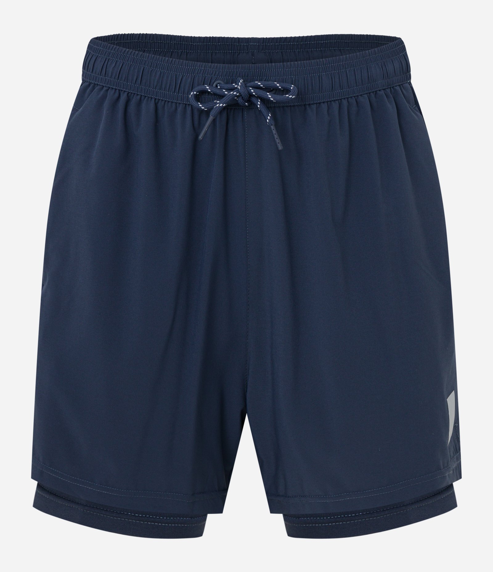 Bermuda Esportiva com Short de Compressão Azul Marinho 5