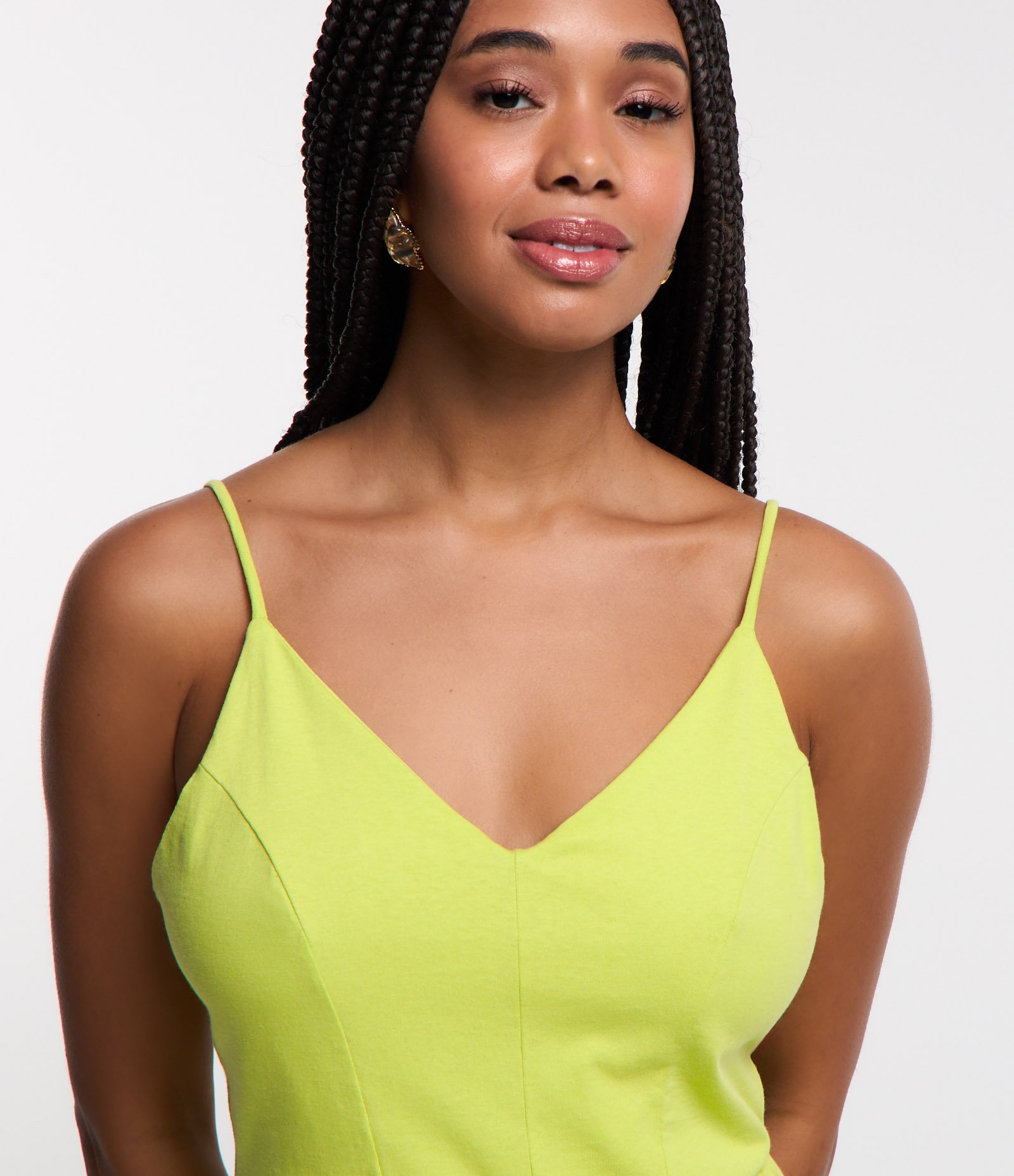 Vestido Curto em Algodão com Recorte e Alcinhas Finas 4