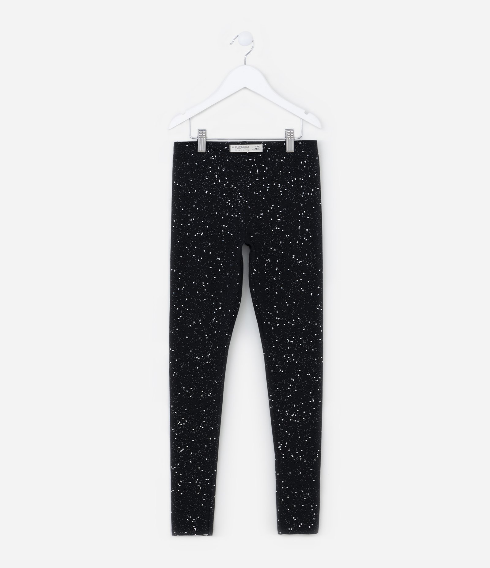 Calça Legging Infantil com Glitter - Tam 5 a 14 Anos Preto 1