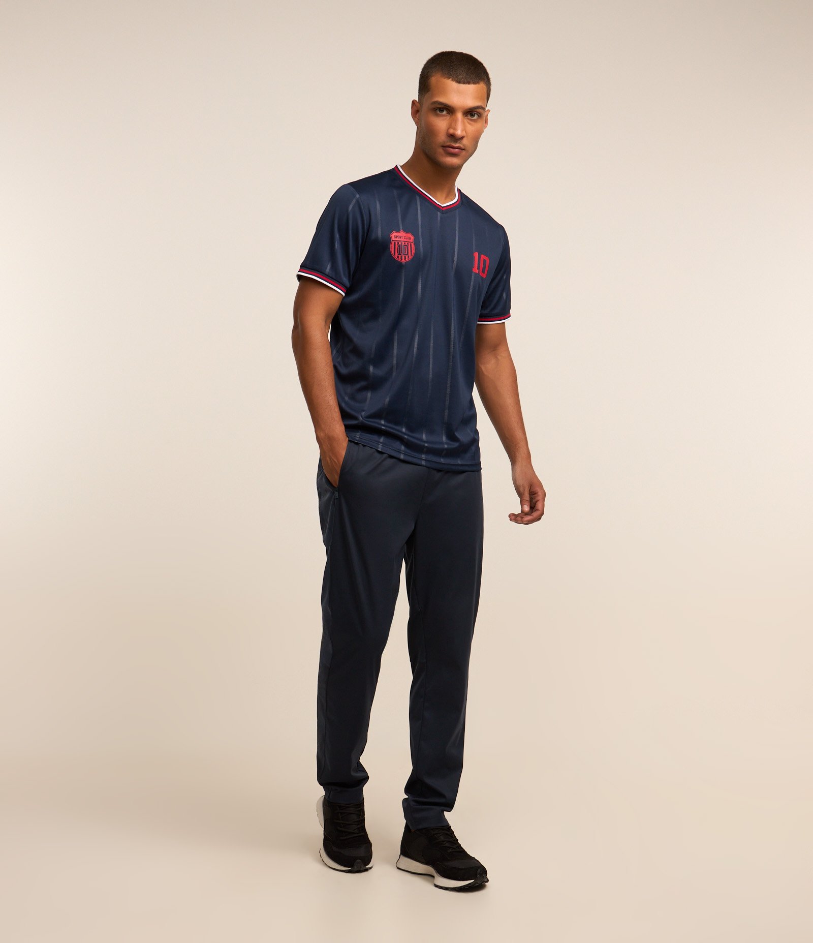 Calça Esportiva Futebol com Cós Elástico Azul Marinho 1