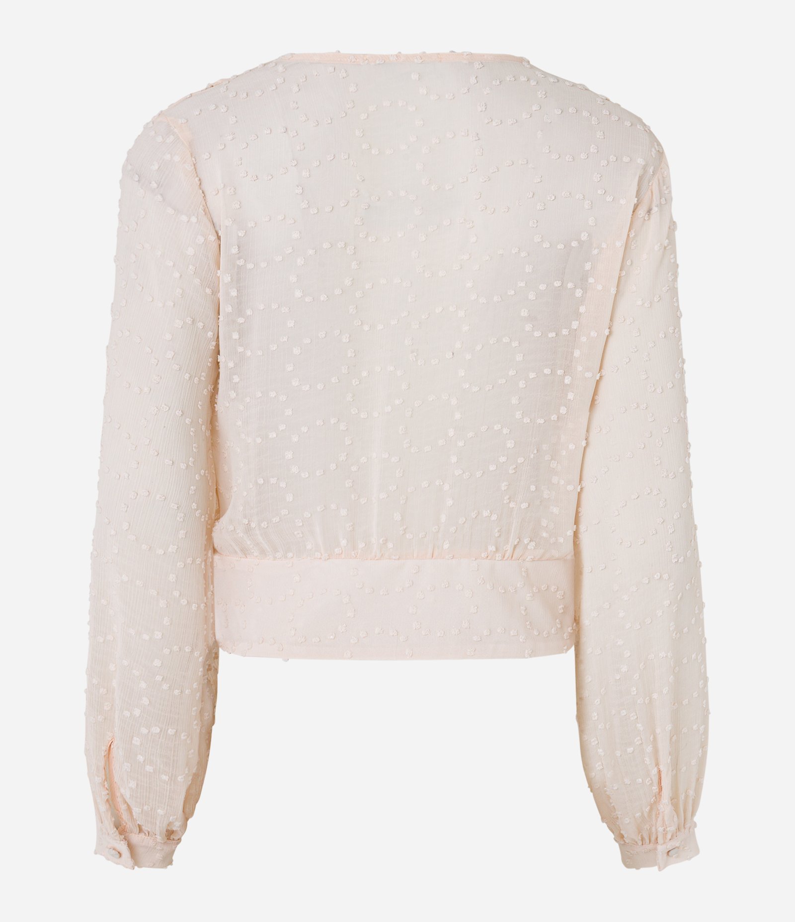 Blusa em Chiffon com Decote V e Texturas Off White 8