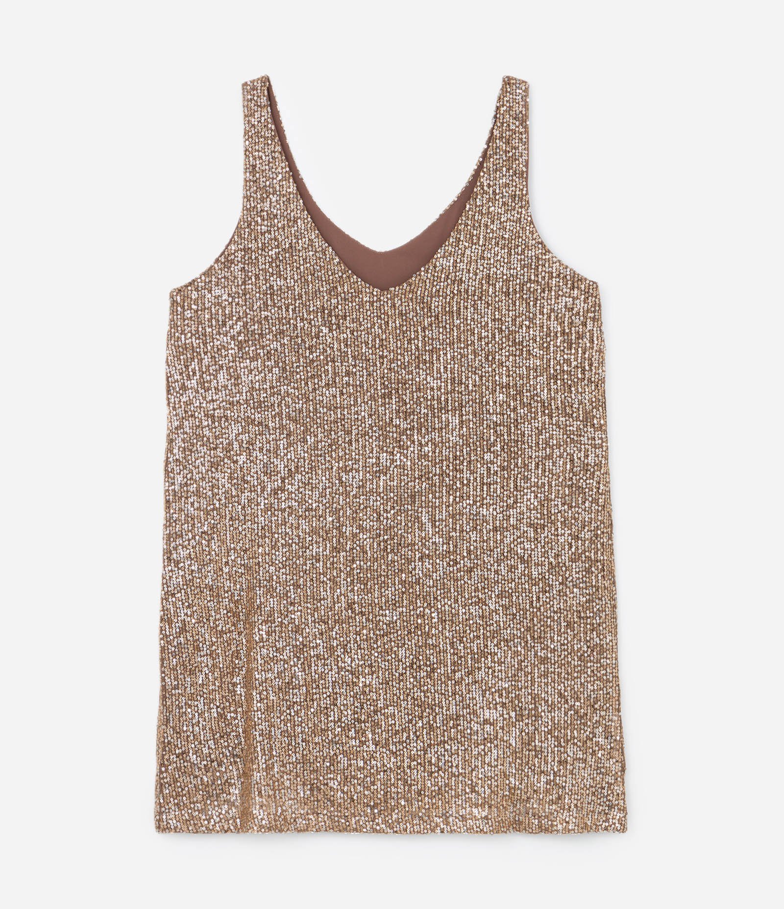 Vestido Curto em Paetê com Alças Médias Curve & Plus Size Dourado 6