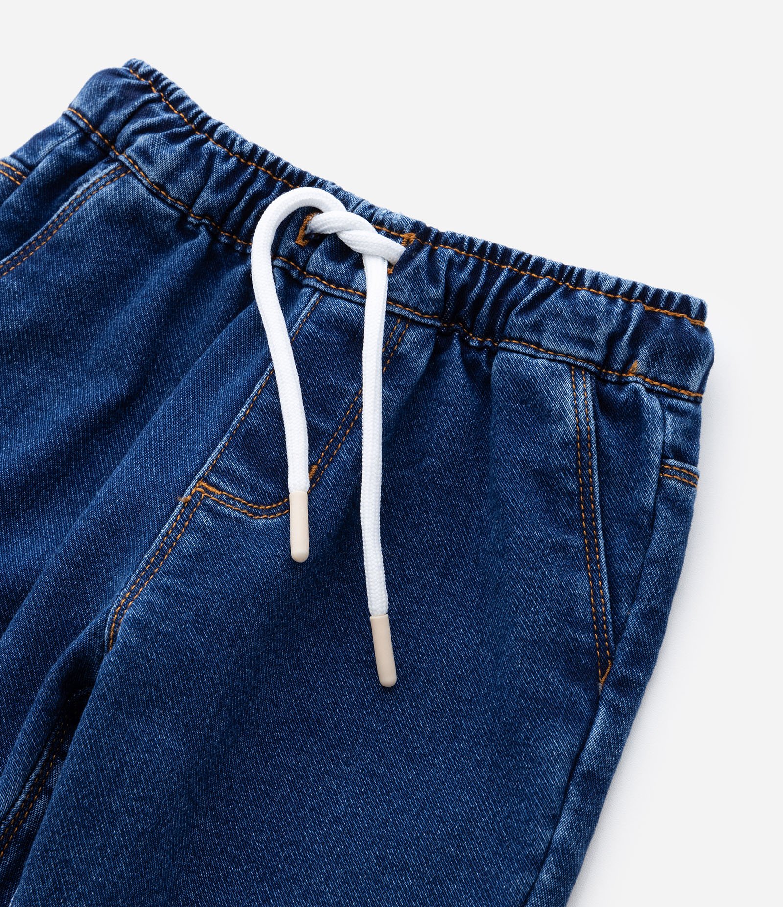 Calça Jogger Infantil em Jeans com Cós Elástico - Tam 1 a 5 Anos Azul Escuro 6