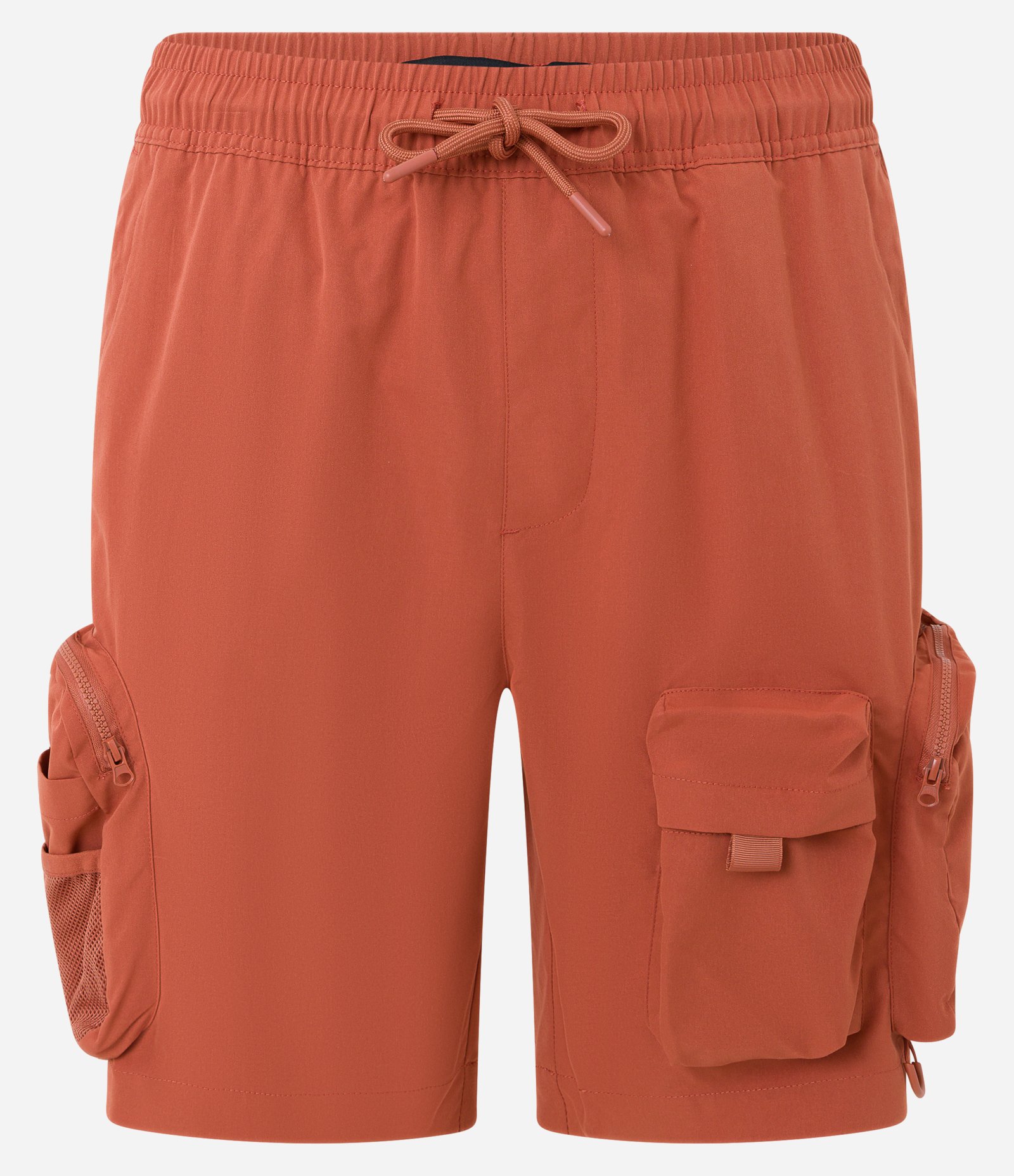 Bermuda Cargo com Cós Elástico e Bolsos Táticos Marrom Telha 5