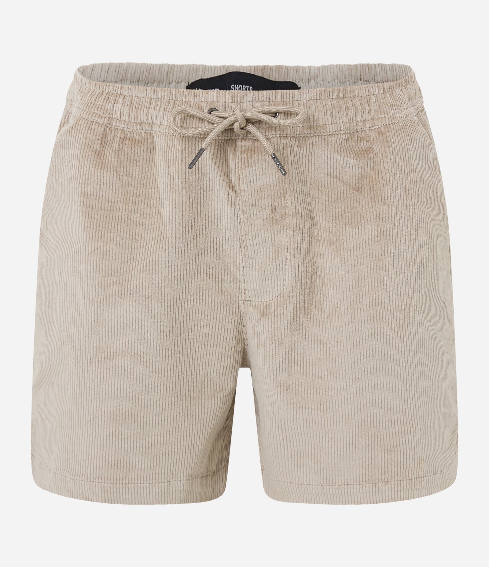 Bermuda em Veludo Cotelê com Cós Elástico e Cordão Marrom Claro 4