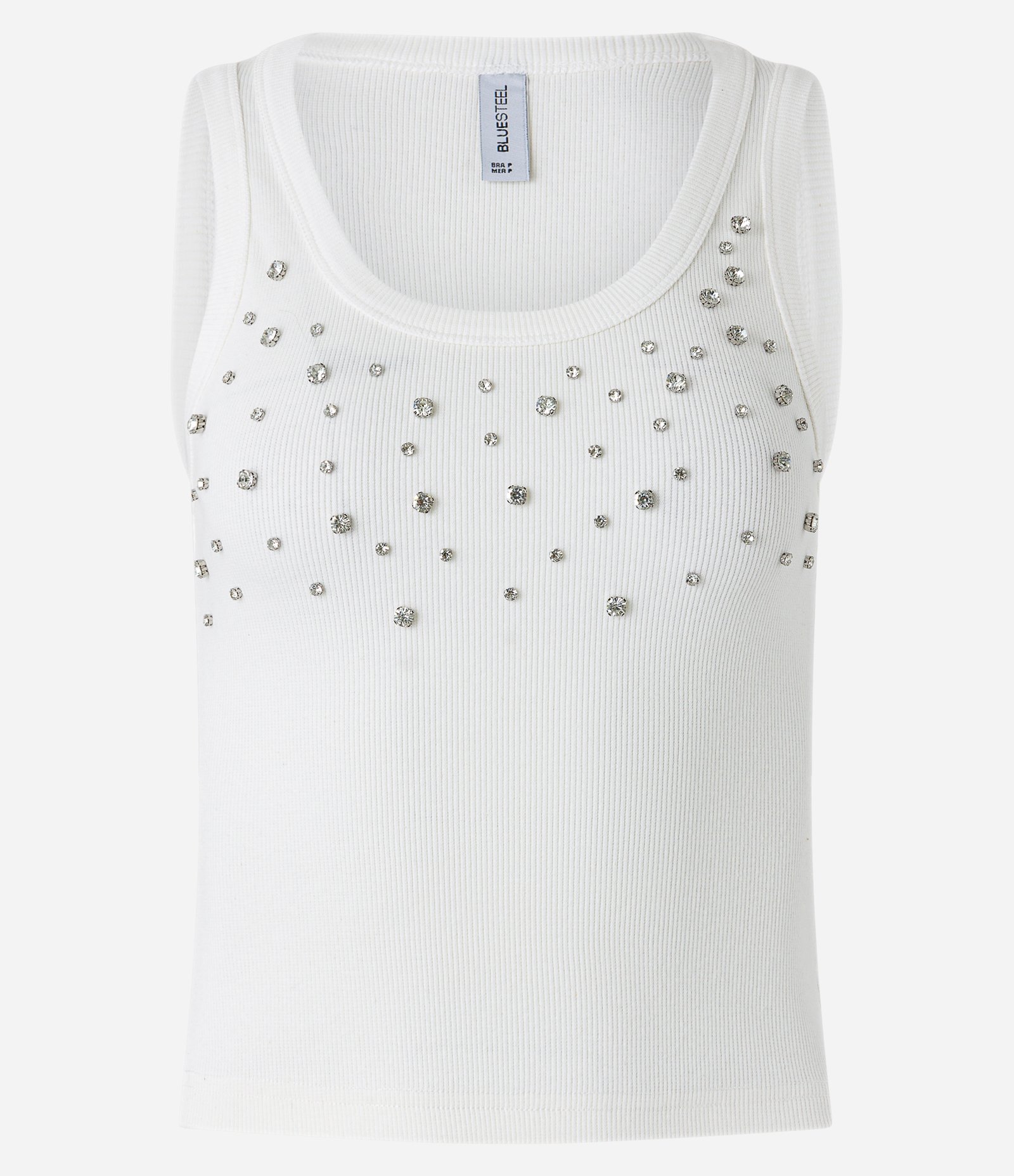 Blusa sem Manga em Ribana com Bordado de Brilhos Aplicados 5