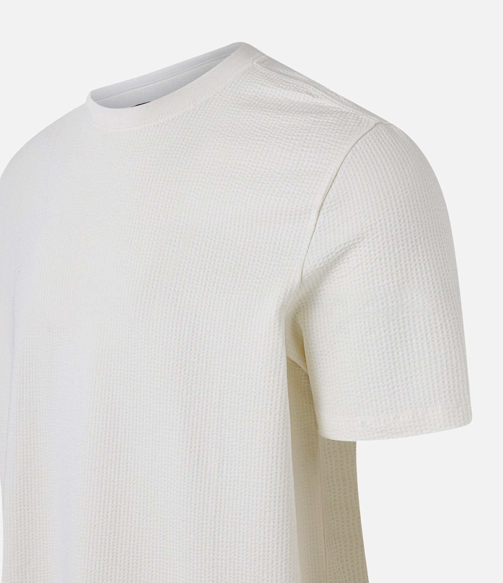 Camiseta Regular em Ana Ruga com Textura Branco 5