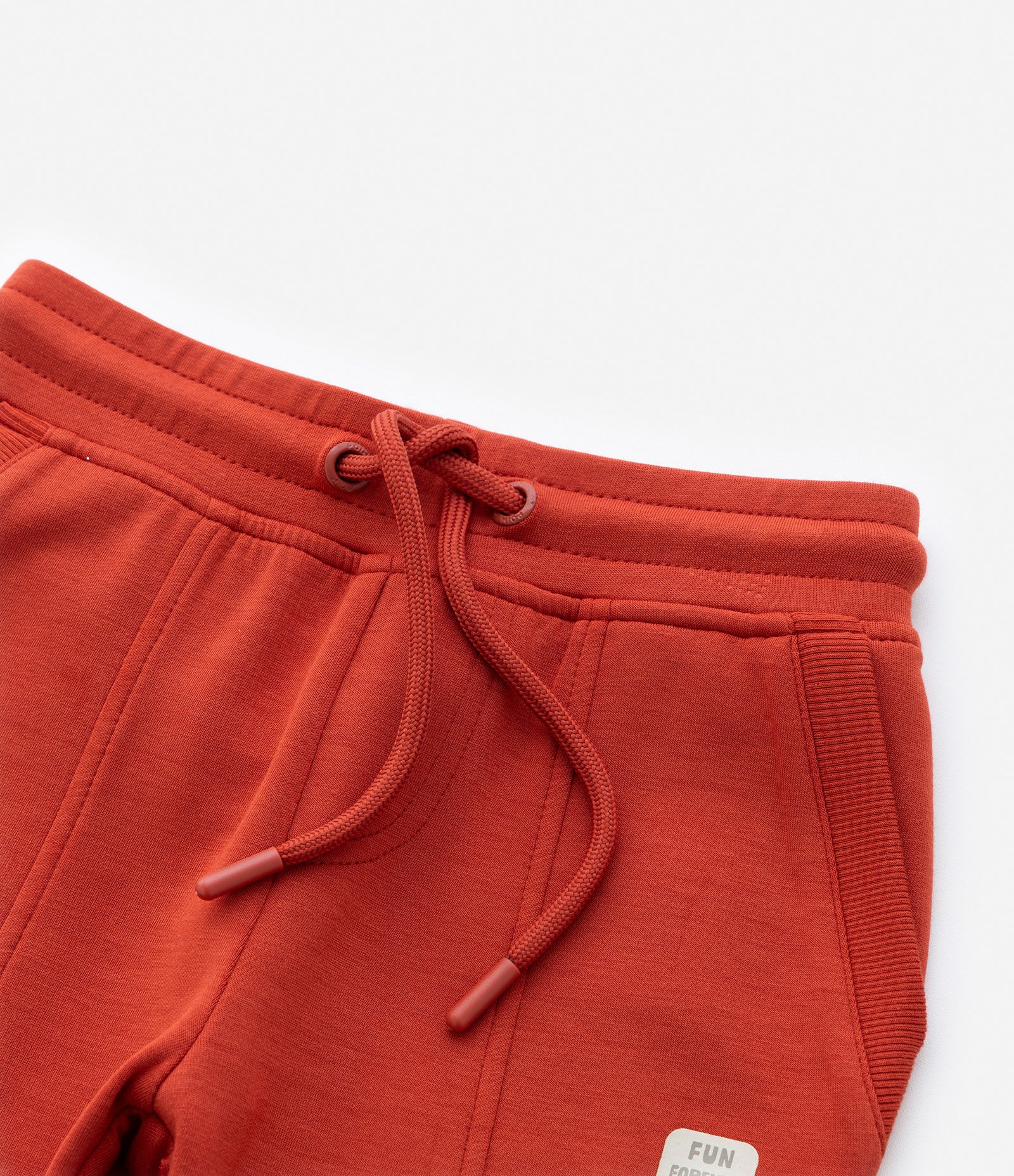 Calça Infantil em Modal com Recortes e Bolsos - Tam 1 a 6 Anos Vermelho 7