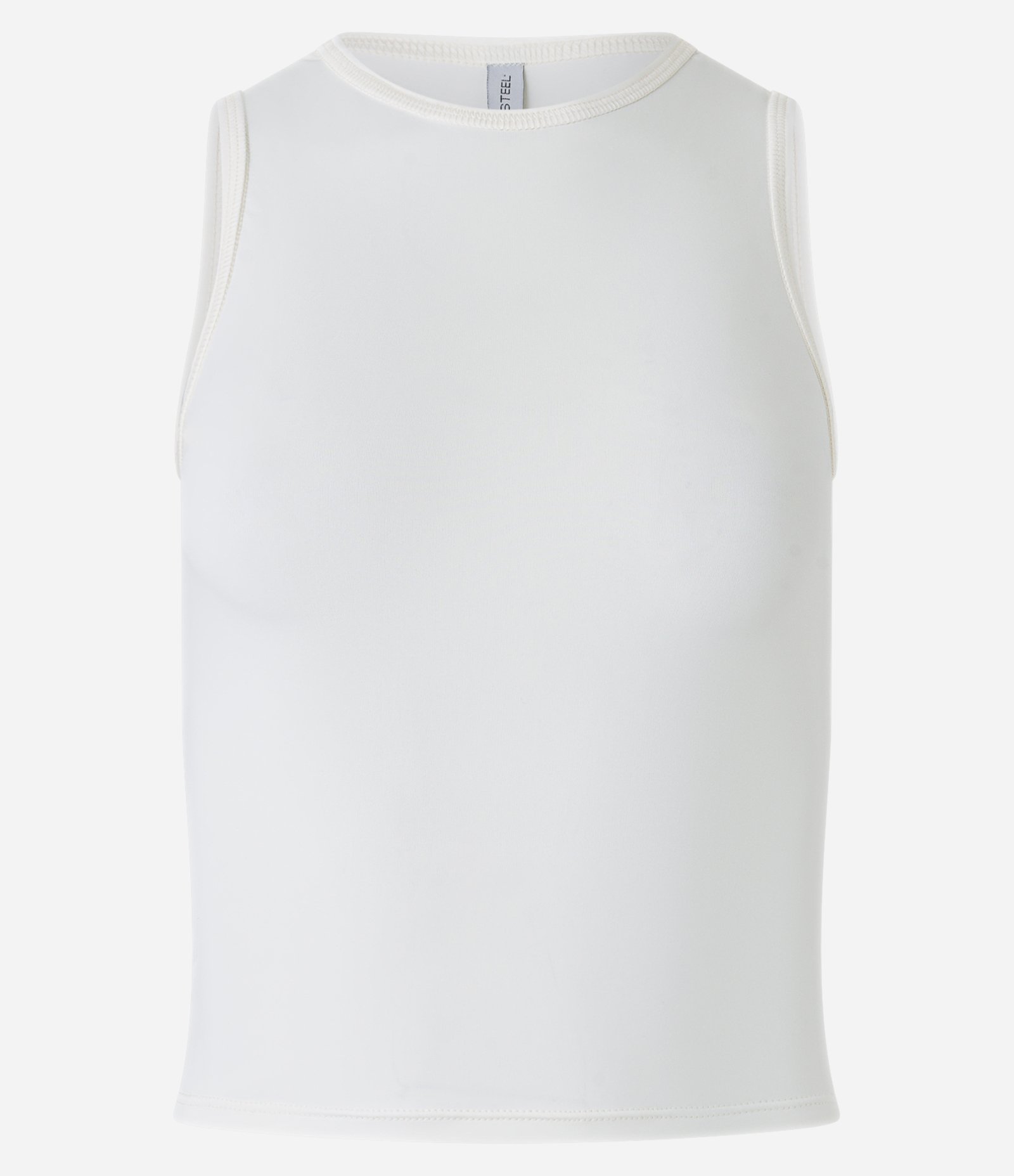 Blusa sem Manga Básica em Poliamida Branco 5