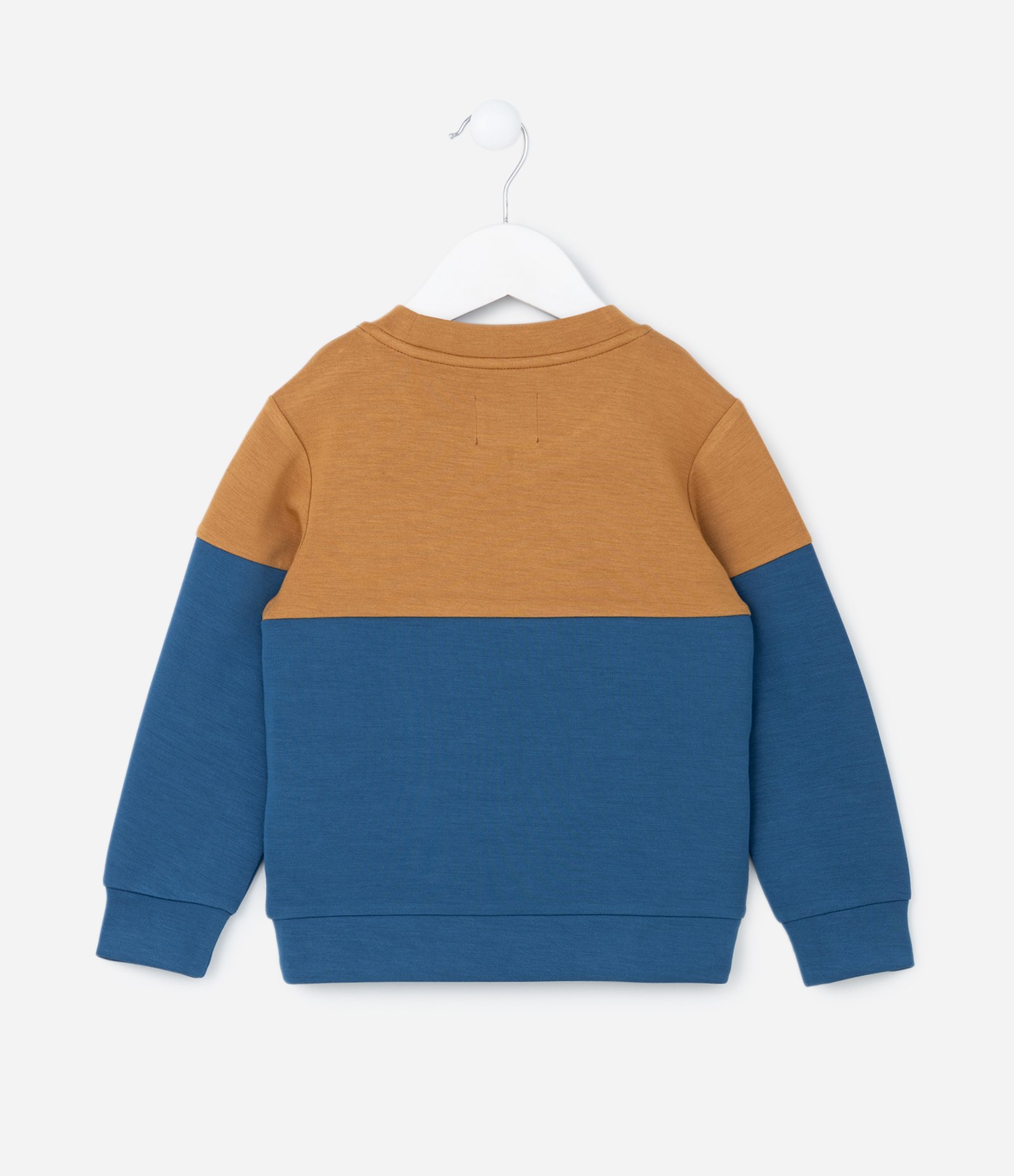 Blusão Infantil em Modal com Recortes - Tam 1 a 6 Anos Azul/Marrom 2