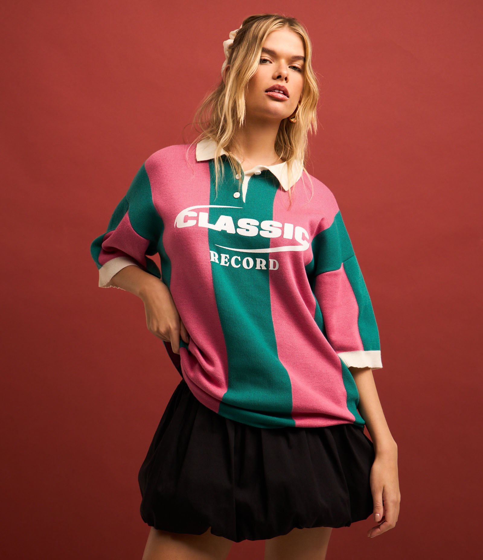 Saia Balonê em Bengaline com Preguinhas Preto 3