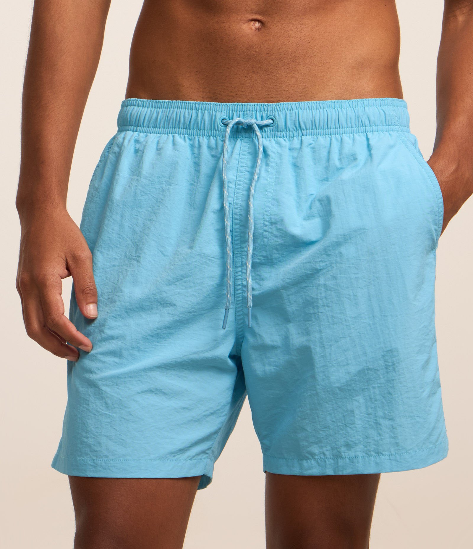 Bermuda Básica em Microfibra com Cós Elástico Azul 2