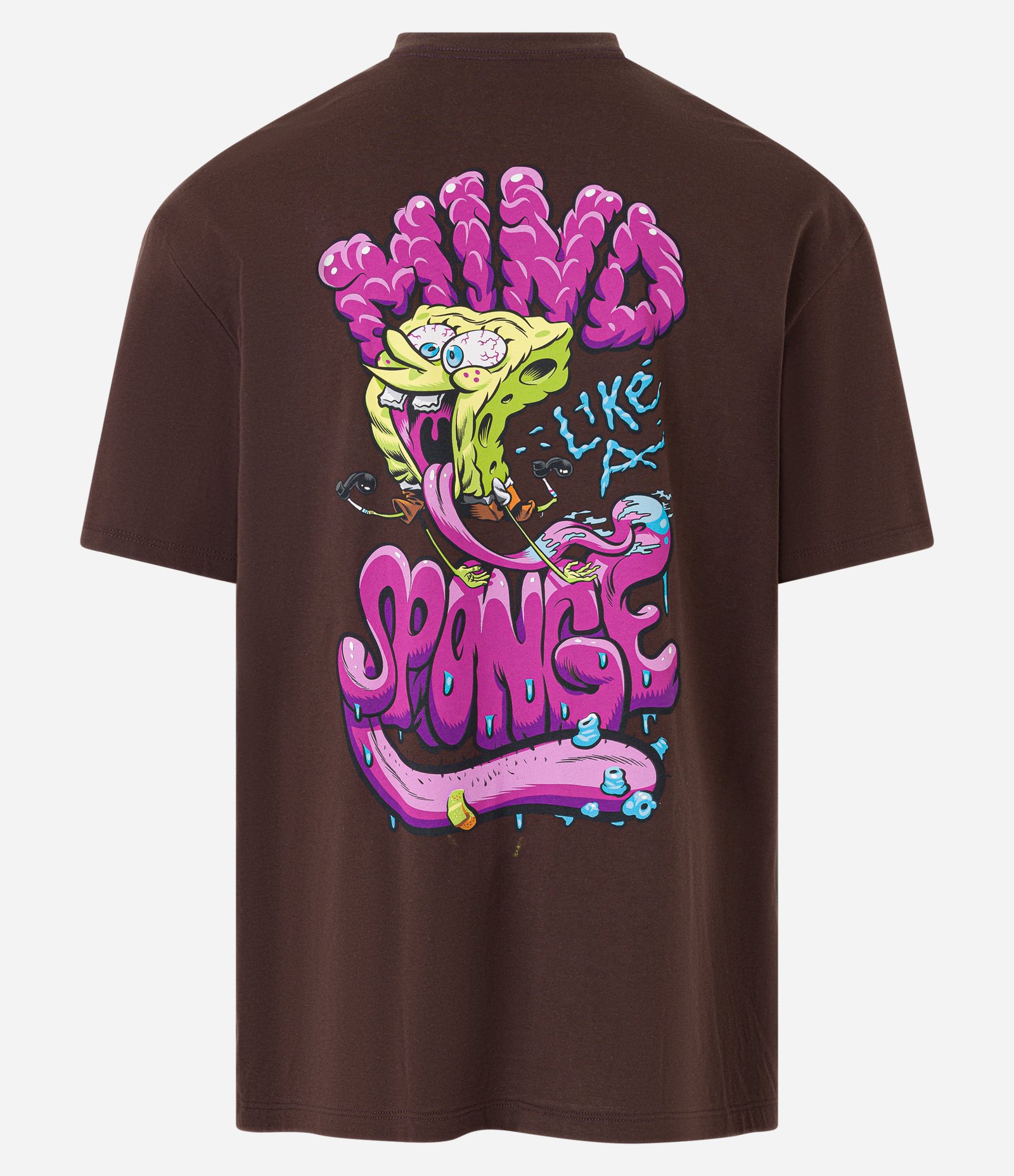 Camiseta Relaxed em Algodão com Estampa Bob Esponja Marrom 7