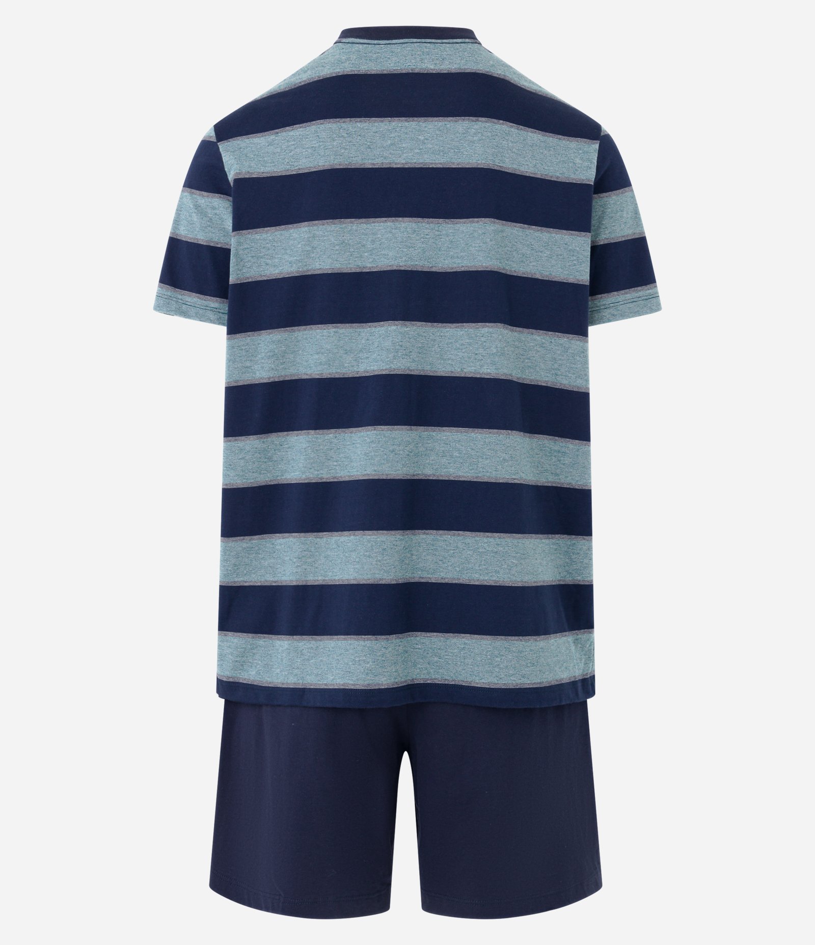 Pijama Curto em Malha de Algodão com Listras Azul 6