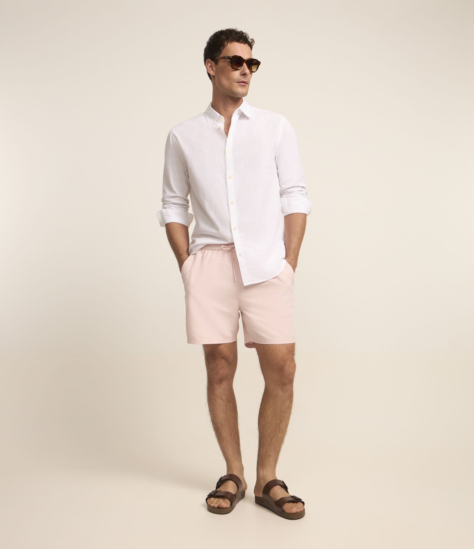 Bermuda de Banho em Microfibra com Cós Elástico e Bolsos 8