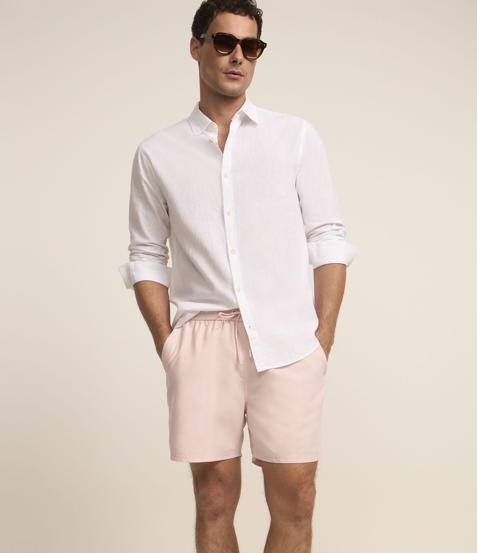 Bermuda de Banho em Microfibra com Cós Elástico e Bolsos 2