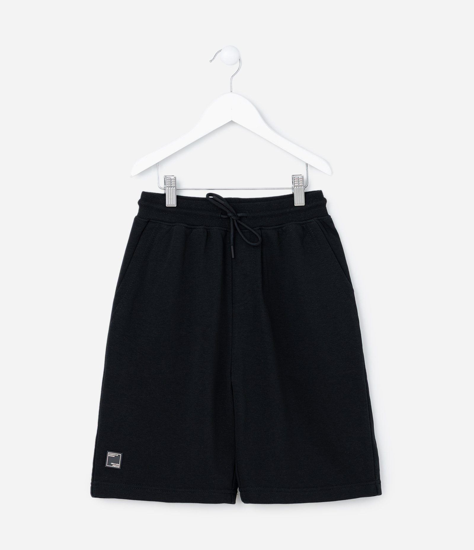 Bermuda Infantil em Moletom com Bolsos - Tam 5 a 14 Anos Preto 1